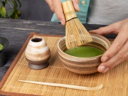 Набор для чая матча, керамика и бамбук, бежевый