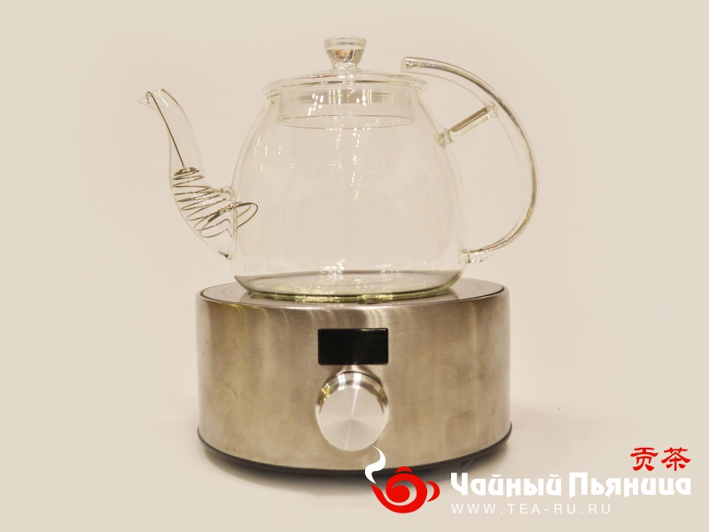 Чайник для варки чая, огнеупорное / жаропрочное стекло, 1100мл.
