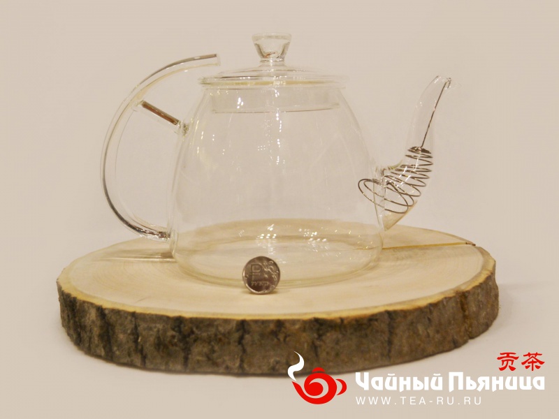 Чайник для варки чая, огнеупорное / жаропрочное стекло, 1100мл.