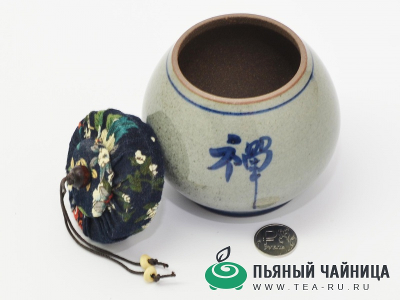 Чайница, керамика и глазурь, ручная роспись, 350мл.