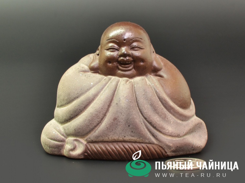 Чайная игрушка "Будда на мешке", керамика и глазурь
