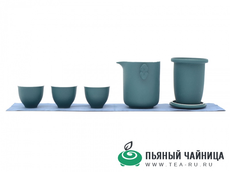 Походный чайный набор на 1-3 человека, керамика, зеленый