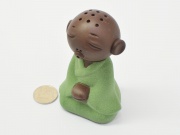 Чайная игрушка "Монах", зеленый, глина