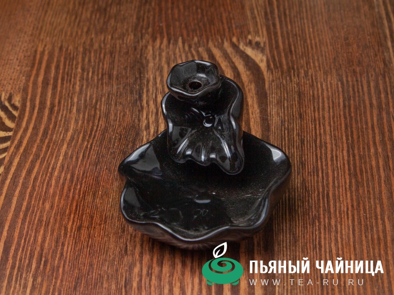 Курильница стелющихся благовоний "Чёрный лотос", керамика