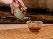 Чайник "Спящий", дровяной обжиг и глазурь хуо хэн, 160мл.