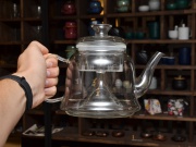 Чайник для варки чая, огнеупорное стекло, 1200мл.